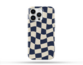 Wavy Lacivert Desenli İçi Kadifeli Telefon Kılıfı N139