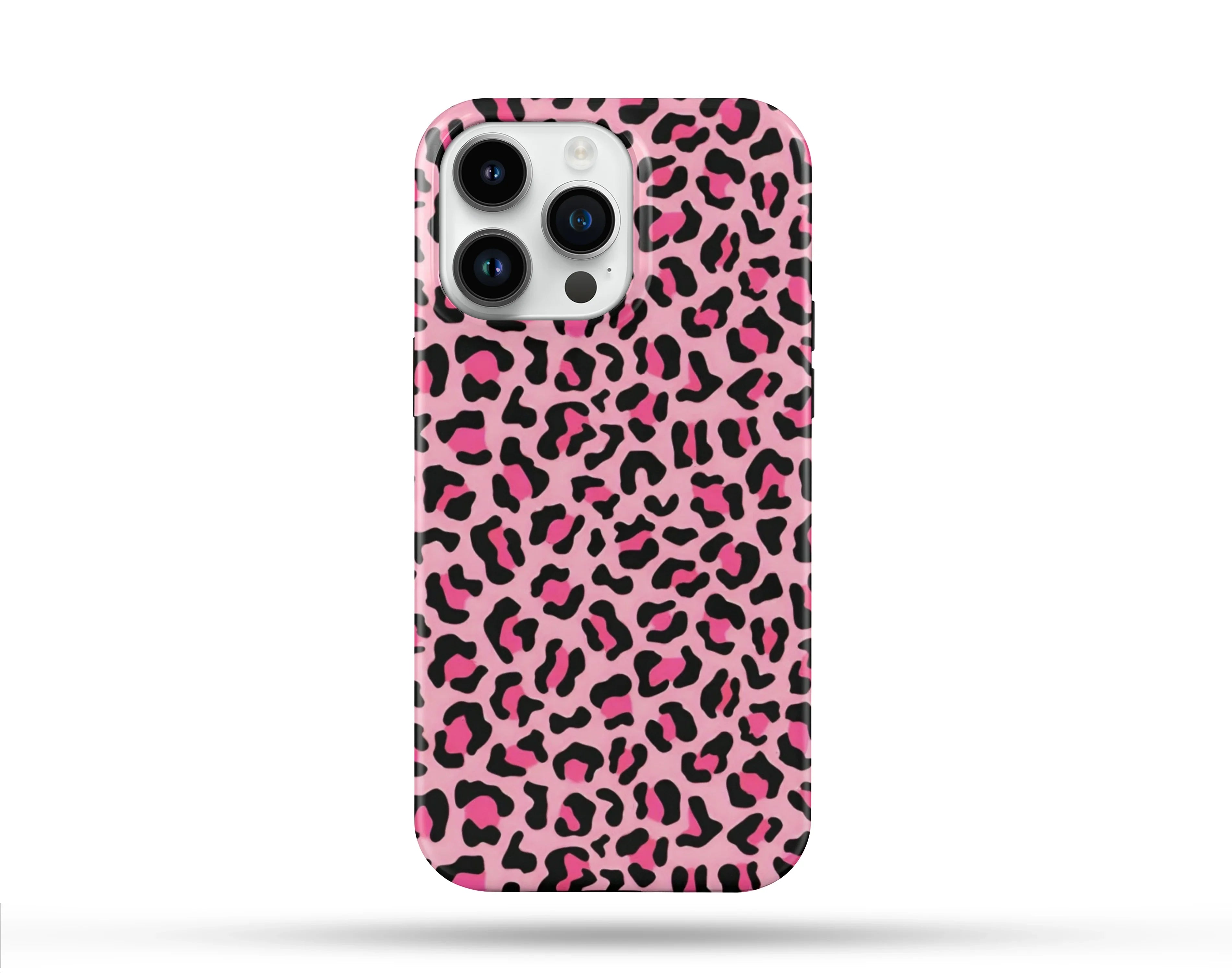 Pembe Leopar Desenli İçi Kadifeli Telefon Kılıfı N158