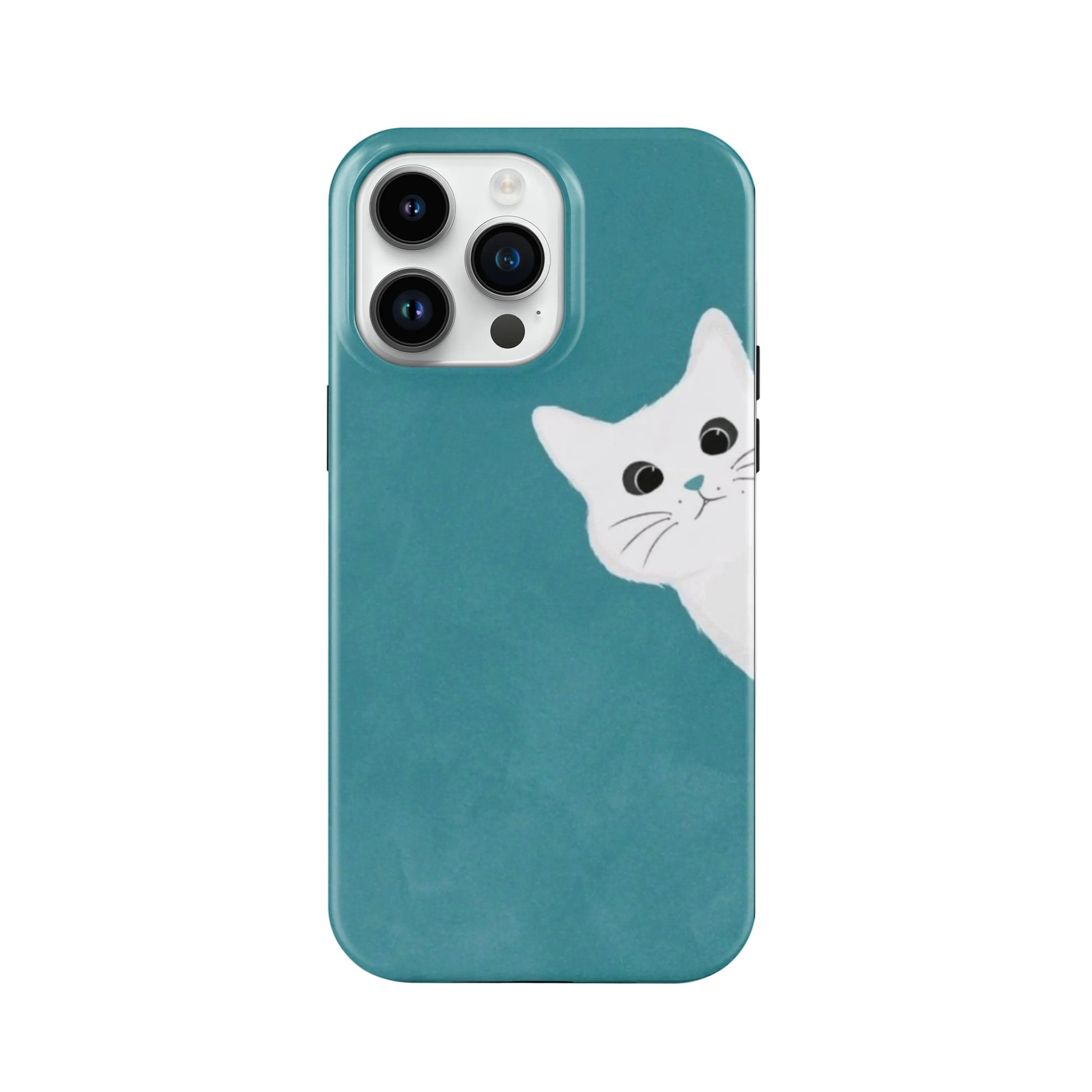Cat Blue Desenli İçi Kadifeli Telefon Kılıf C10
