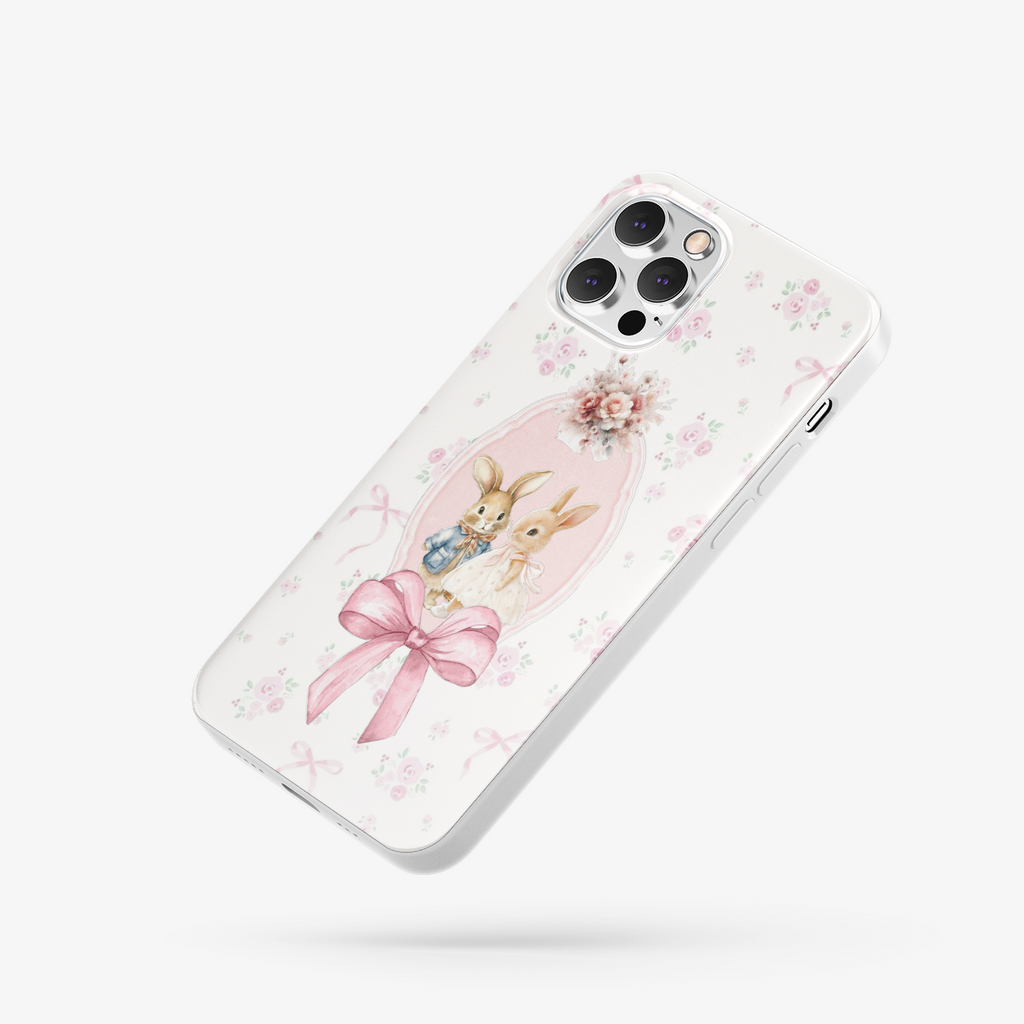 Rabbit Flowers Desenli İçi Kadifeli Telefon Kılıfı C4