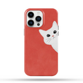 Cat Red Desenli İçi Kadifeli Telefon Kılıf C9