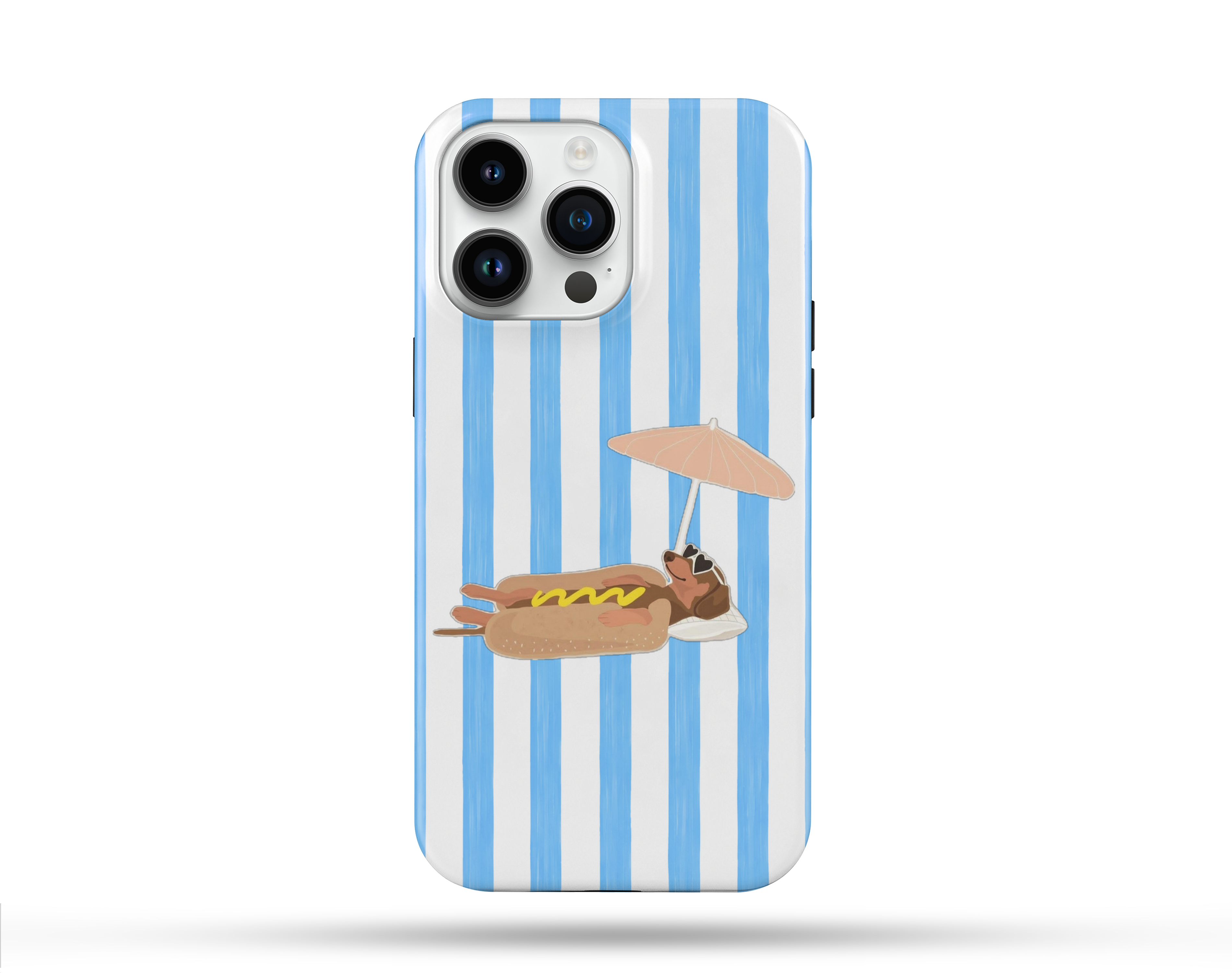 Mavi Hotdog Desenli İçi Kadifeli Telefon Kılıfı YZ62