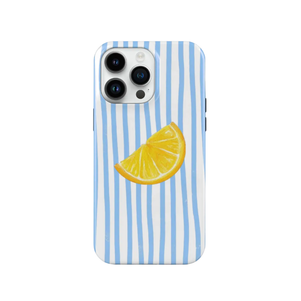 Mavi Limon Desenli İçi Kadifeli Telefon Kılıfı YZ90