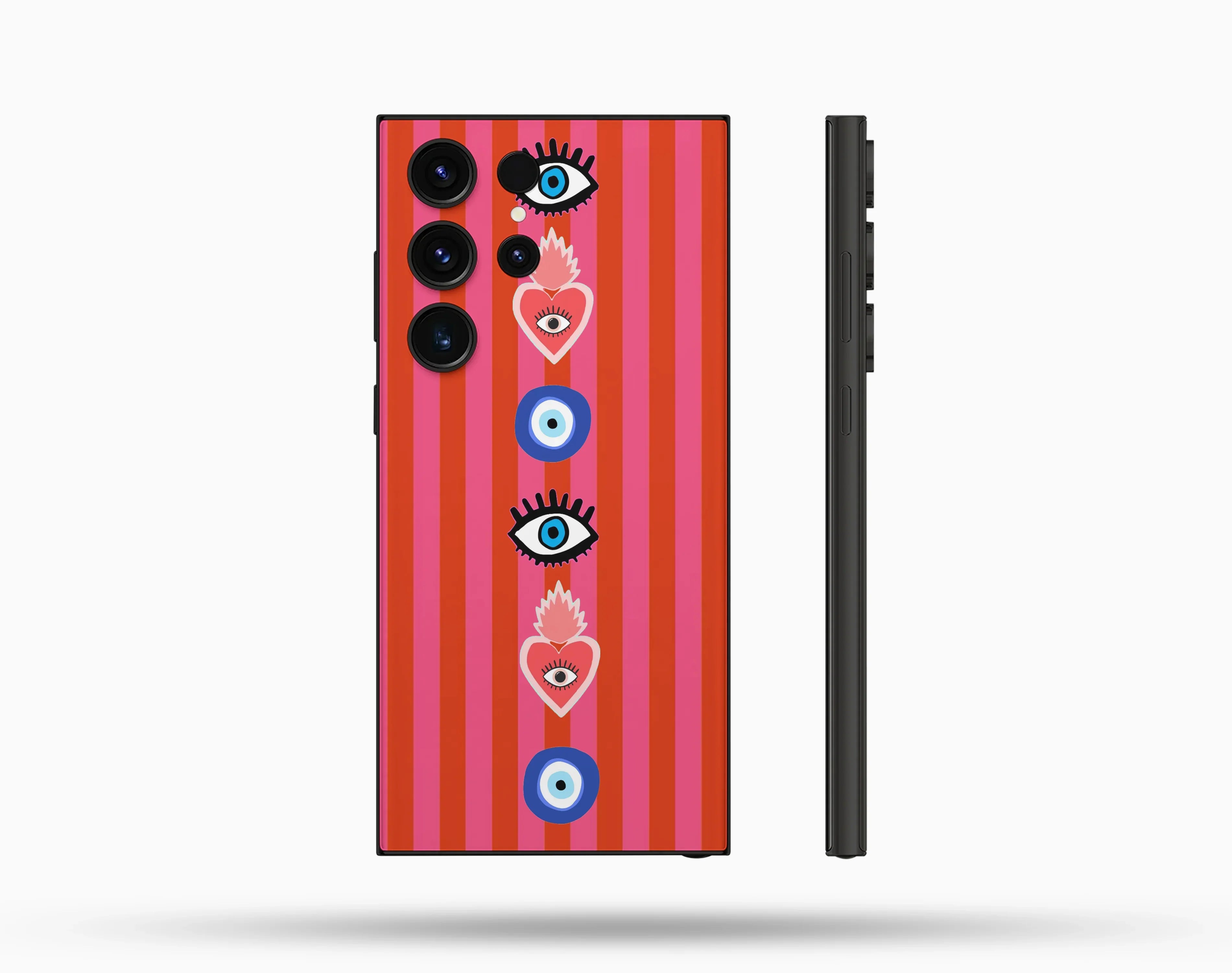 Nazar Kalp Desenli İçi Kadifeli Telefon Kılıfı N50