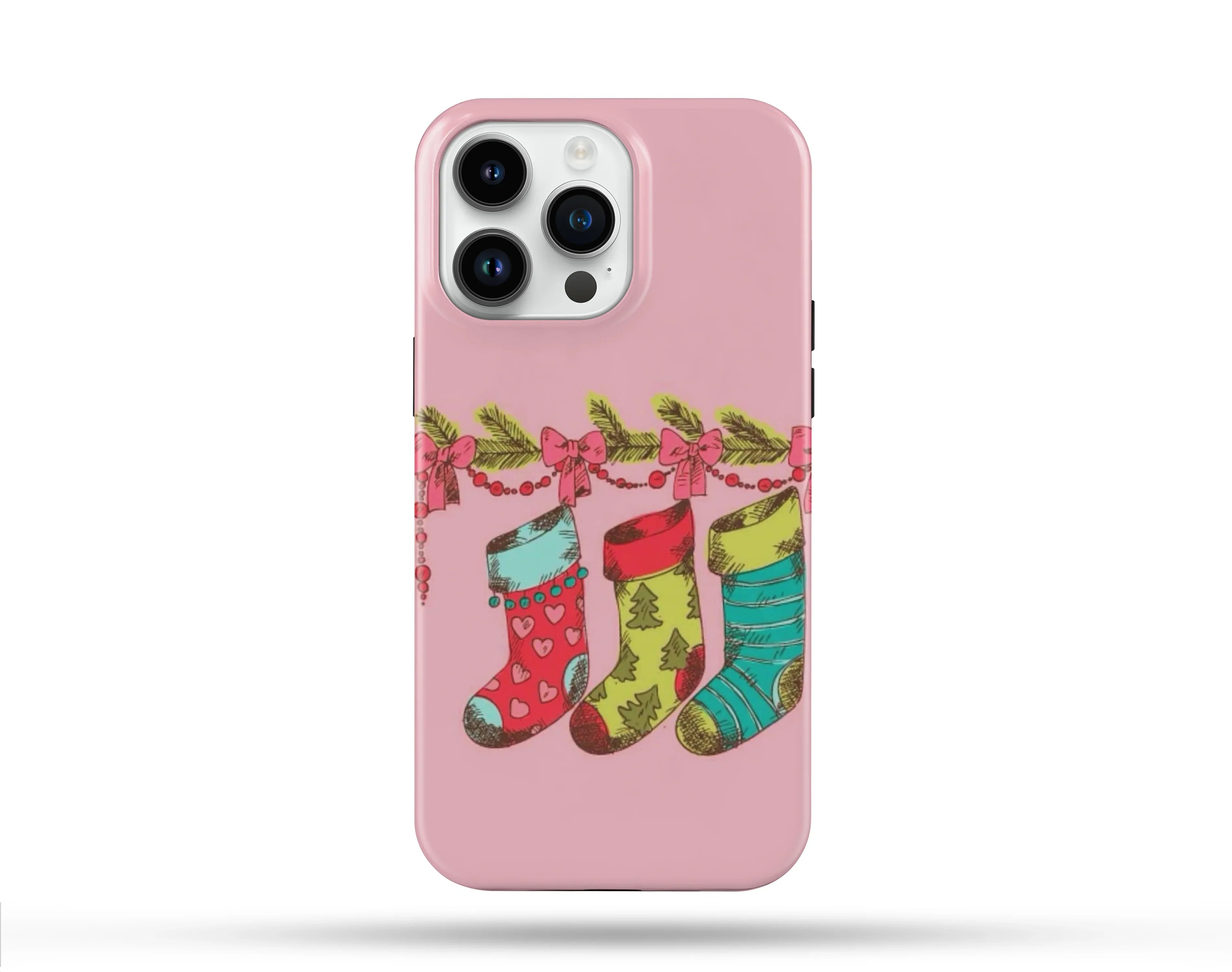 Sock Desenli İçi Kadifeli Telefon Kılıfı N64