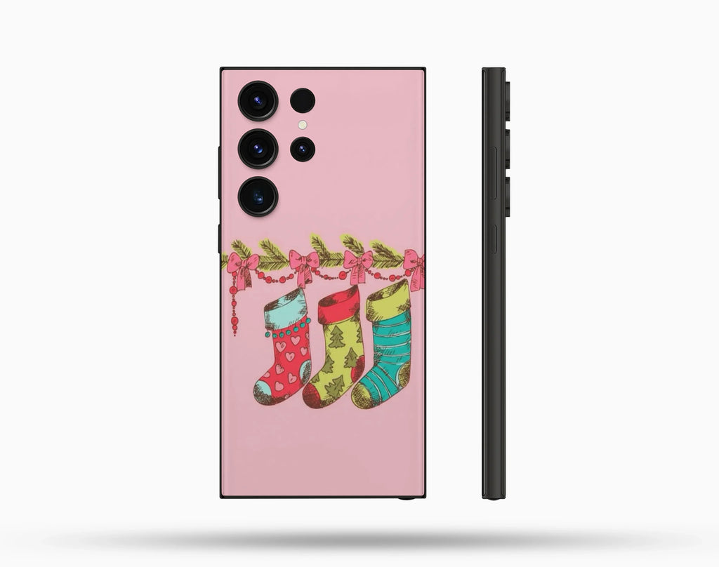 Sock Desenli İçi Kadifeli Telefon Kılıfı N64