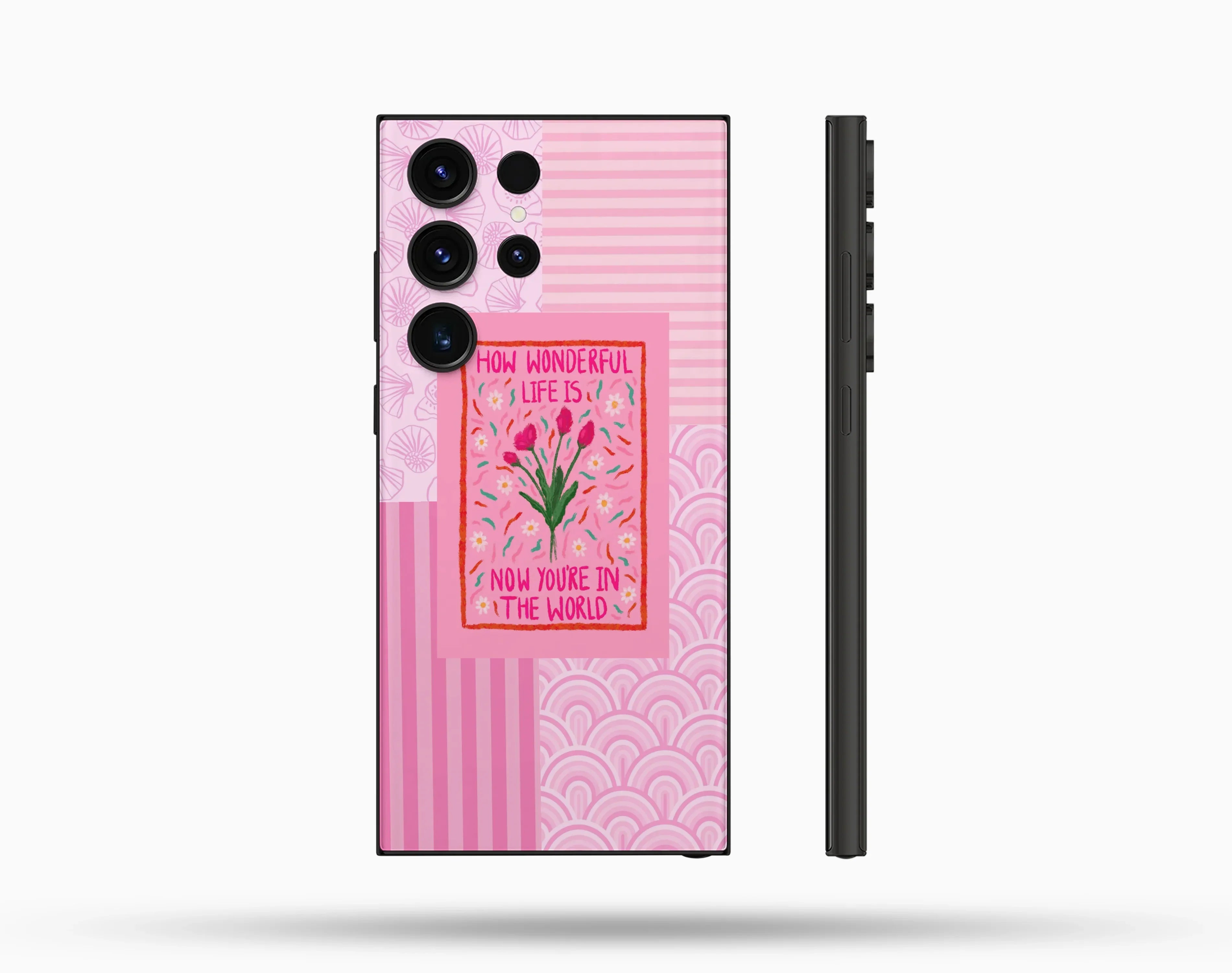 Flower Desenli İçi Kadifeli Telefon Kılıfı N68