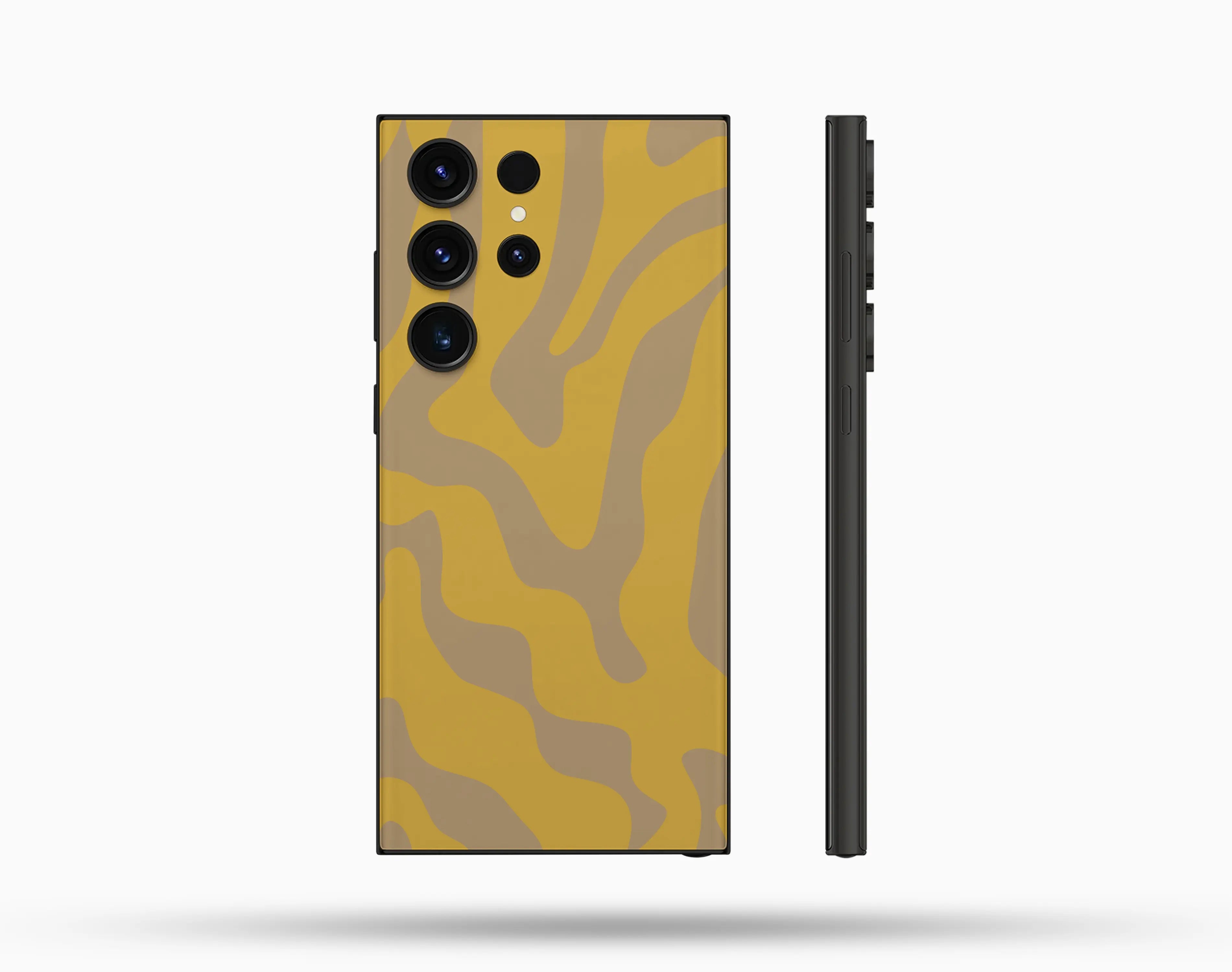 Sarı Desenli İçi Kadifeli Telefon Kılıfı N7