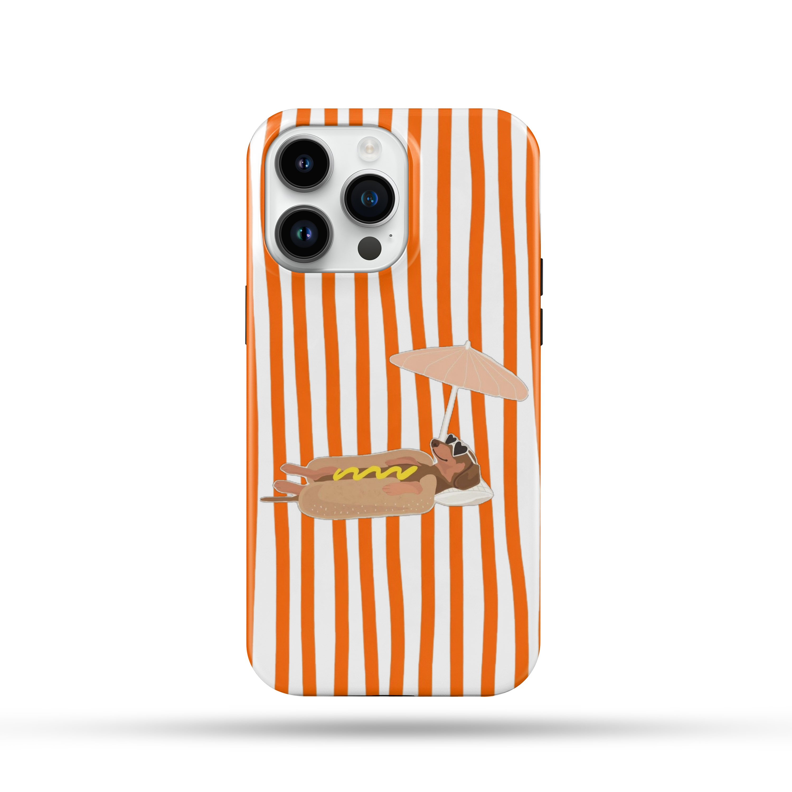 Turuncu Hotdog Desenli İçi Kadifeli Telefon Kılıfı YZ76