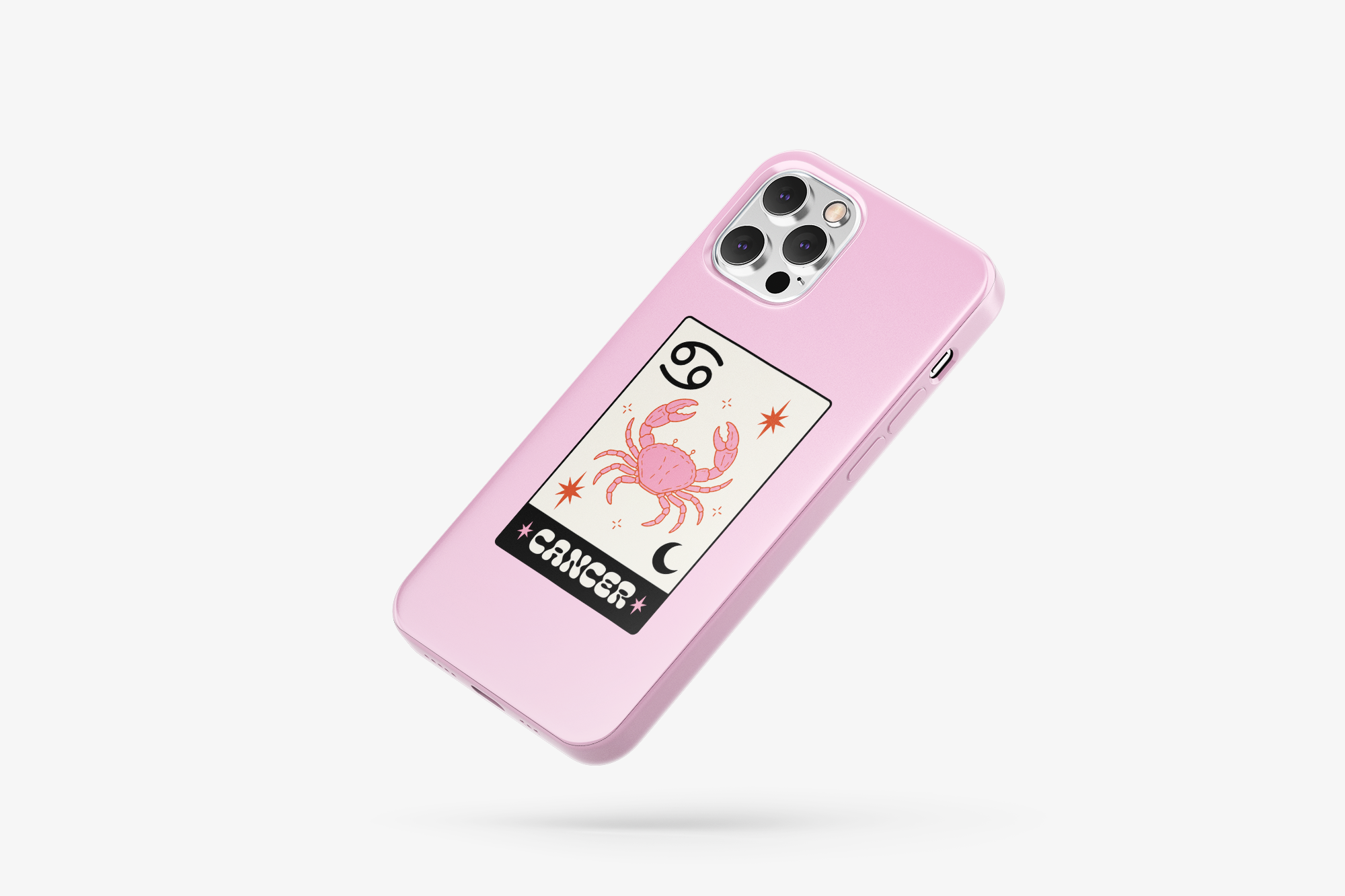 Yengeç Burcu Desenli İçi Kadifeli Telefon Kılıfı B12